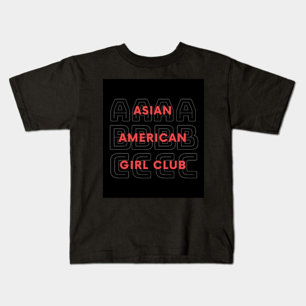 Asian American Girl Club Kids T-Shirt by cheriecho